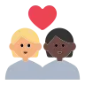 Couple With Heart: Person, Person, Medium-Light Skin Tone, Dark Skin Tone Emoji 🧑🏼‍❤️‍🧑🏿 image - Tossface style