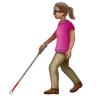 Woman With White Cane: Medium Skin Tone Emoji 👩🏽‍🦯 image - WhatsApp style