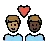 Couple With Heart: Man, Man, Medium Skin Tone, Dark Skin Tone