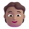 Person: Medium Skin Tone Emoji 🧑🏽 image - Microsoft 3D Fluent style