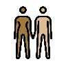 Woman And Man Holding Hands: Medium-Dark Skin Tone, Medium-Light Skin Tone Emoji 👩🏾‍🤝‍👨🏼 image - OpenMoji style