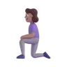 Woman Kneeling: Medium Skin Tone Emoji 🧎🏽‍♀️ image - Microsoft 3D Fluent style