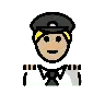 Man Pilot: Medium-Light Skin Tone Emoji 👨🏼‍✈️ image - OpenMoji style