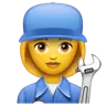 Woman Mechanic Emoji 👩‍🔧 image - WhatsApp style