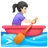 Woman Rowing Boat: Light Skin Tone
