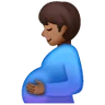 Pregnant Man: Medium-Dark Skin Tone Emoji 🫃🏾 image - Samsung style