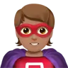 Superhero: Medium Skin Tone Emoji 🦸🏽 image - Apple style