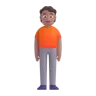 Person Standing: Medium Skin Tone Emoji 🧍🏽 image - Microsoft 3D Fluent style