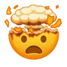 爆発の頭を持つショックを受けた顔 Emoji 🤯 image - Telegram style