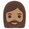 Woman: Medium Skin Tone, Beard Emoji 🧔🏽‍♀️ image - Google Noto Color style