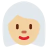 Woman: Medium-Light Skin Tone, White Hair Emoji 👩🏼‍🦳 image - Twitter / X (Twemoji) style