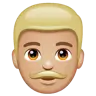 Man: Medium-Light Skin Tone Emoji 👨🏼 image - WhatsApp style