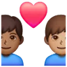 Couple With Heart: Man, Man, Medium Skin Tone, Medium-Dark Skin Tone Emoji 👨🏽‍❤️‍👨🏾 image - Samsung style