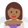 Woman In Steamy Room: Medium-Dark Skin Tone Emoji 🧖🏾‍♀️ image - Twitter / X (Twemoji) style