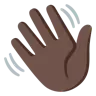 Waving Hand: Dark Skin Tone Emoji 👋🏿 image - Google Noto Color style