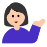 Woman Tipping Hand: Light Skin Tone Emoji 💁🏻‍♀️ image - Tossface style
