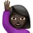 Woman Raising Hand: Dark Skin Tone