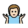 Man Shrugging: Light Skin Tone Emoji 🤷🏻‍♂️ image - OpenMoji style