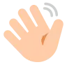 Waving Hand: Light Skin Tone Emoji 👋🏻 image - Tossface style