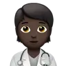 Health Worker: Dark Skin Tone Emoji 🧑🏿‍⚕️ image - Apple style