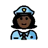 Woman Police Officer: Dark Skin Tone Emoji 👮🏿‍♀️ image - OpenMoji style