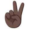 Victory Hand: Dark Skin Tone Emoji ✌🏿 image - Google Noto Color style