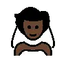 Person With Veil: Dark Skin Tone Emoji 👰🏿 image - OpenMoji style