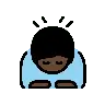 Person Bowing: Dark Skin Tone Emoji 🙇🏿 image - OpenMoji style