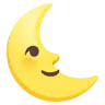 Emoji Last Quarter Moon with Face 🌜 image - Google Noto Color style