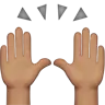 Raising Hands: Medium Skin Tone Emoji 🙌🏽 image - Apple style