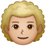 Man: Medium-Light Skin Tone, Curly Hair Emoji 👨🏼‍🦱 image - Samsung style