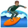 Person Surfing: Medium Skin Tone Emoji 🏄🏽 image - WhatsApp style