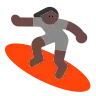 Person Surfing: Dark Skin Tone Emoji 🏄🏿 image - Tossface style