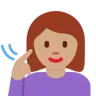 Deaf Woman: Medium Skin Tone Emoji 🧏🏽‍♀️ image - Twitter / X (Twemoji) style