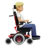 Person In Motorized Wheelchair Facing Right: Medium-Light Skin Tone Emoji 🧑🏼‍🦼‍➡️ image - Apple style