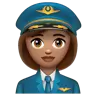 Woman Pilot: Medium Skin Tone Emoji 👩🏽‍✈️ image - WhatsApp style