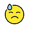 冷汗 Emoji 😓 image - OpenMoji style