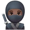 Ninja: Dark Skin Tone Emoji 🥷🏿 image - Samsung style