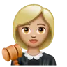 Woman Judge: Medium-Light Skin Tone Emoji 👩🏼‍⚖️ image - WhatsApp style