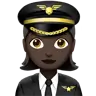 Woman Pilot: Dark Skin Tone Emoji 👩🏿‍✈️ image - Apple style