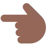 Backhand Index Pointing Left: Medium-Dark Skin Tone Emoji 👈🏾 image - Tossface style