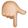 Backhand Index Pointing Down: Medium-Light Skin Tone Emoji 👇🏼 image - Samsung style