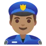 Man Police Officer: Medium Skin Tone Emoji 👮🏽‍♂️ image - Google Noto Color style