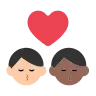 Kiss: Man, Man, Light Skin Tone, Medium-Dark Skin Tone Emoji 👨🏻‍❤️‍💋‍👨🏾 image - Tossface style