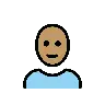 Woman: Medium Skin Tone, Bald Emoji 👩🏽‍🦲 image - OpenMoji style