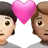 Couple With Heart: Person, Person, Light Skin Tone, Medium Skin Tone