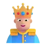 Prince: Medium-Light Skin Tone Emoji 🤴🏼 image - Microsoft 3D Fluent style