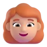 Woman: Medium-Light Skin Tone, Red Hair Emoji 👩🏼‍🦰 image - Microsoft 3D Fluent style