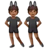 People With Bunny Ears: Medium-Dark Skin Tone Emoji 👯🏾 image - Samsung style