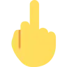 มือที่พลิกกลับด้วยการขยายนิ้วกลาง Emoji 🖕 image - Twitter / X (Twemoji) style